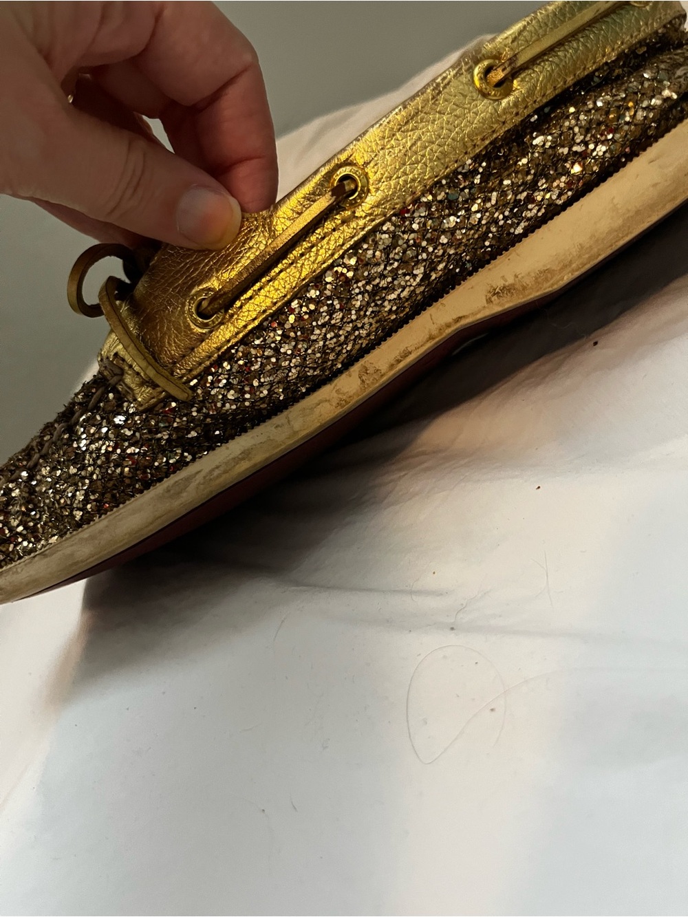 ✨ Sperry Top-Sider Gold Glitter Authentic Original Boat Shoes ✨ - Picture 5 of 7